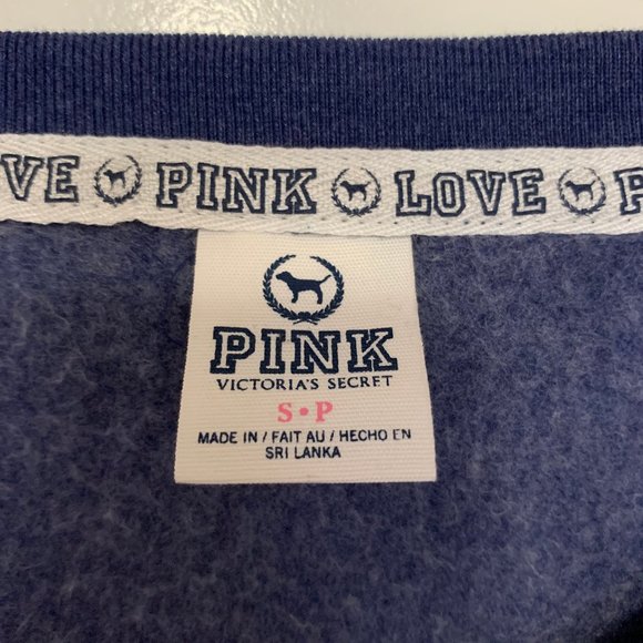 PINK Victoria's Secret Blue Sweatshirt V-Neck S - Picture 6 of 7